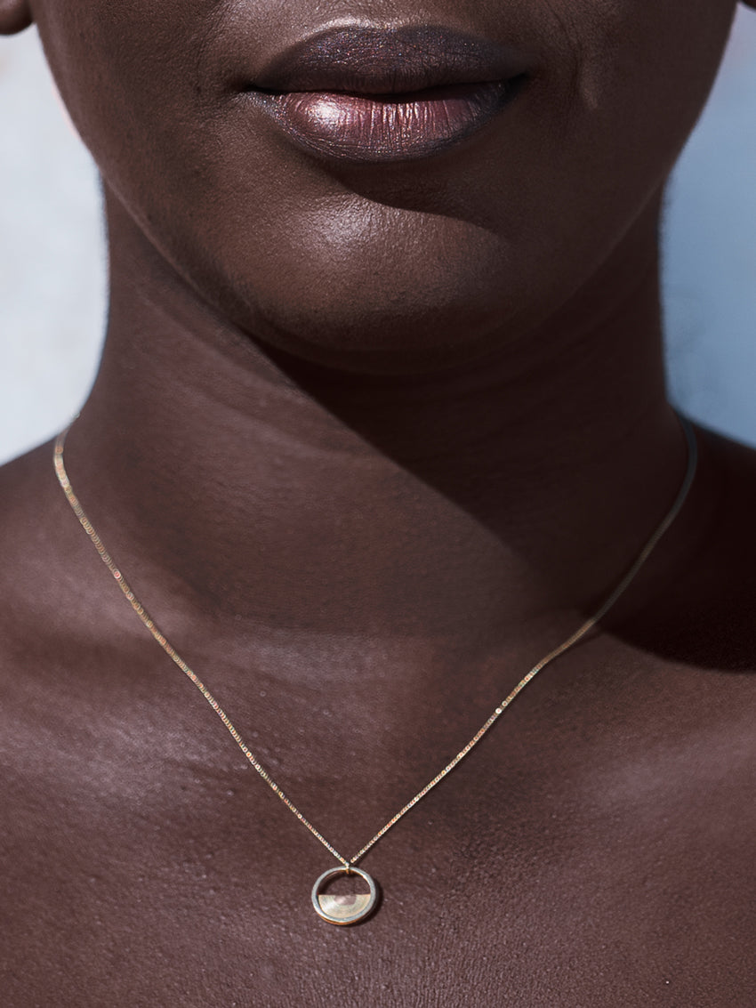 Circle Mini Necklace in Gold Vermeil