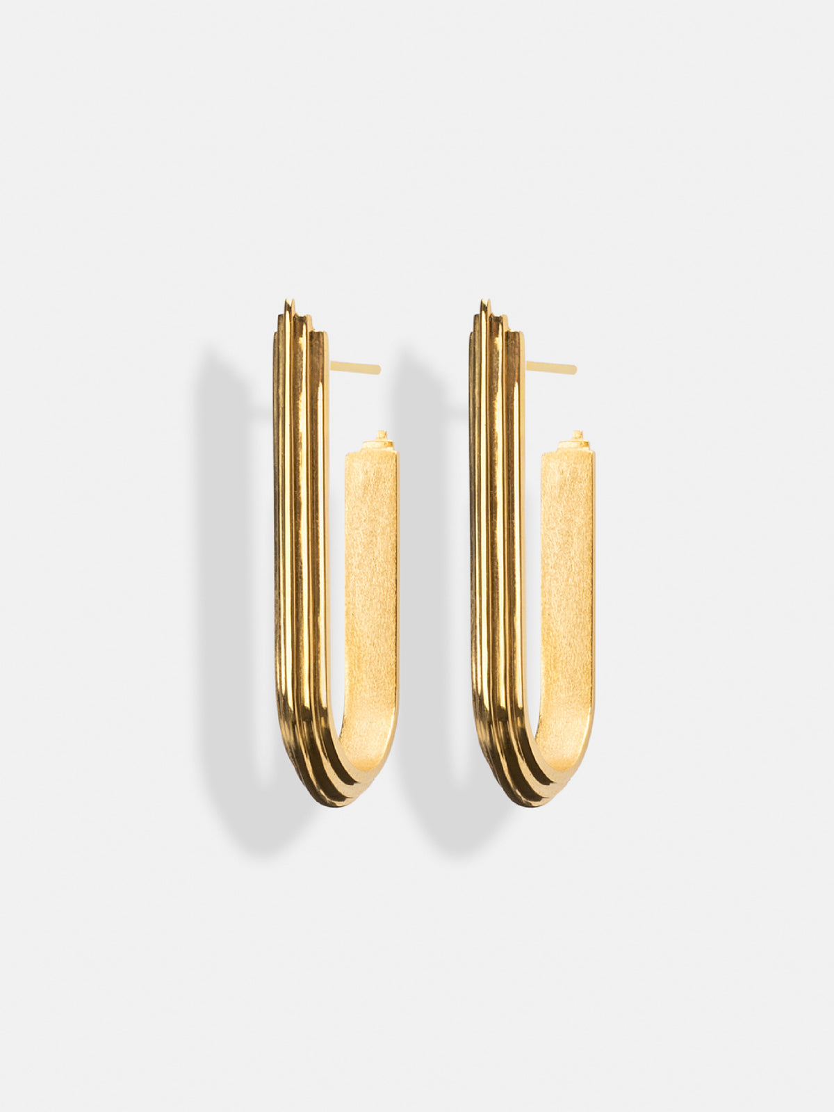Rockefeller Oval Hoops in Gold Vermeil