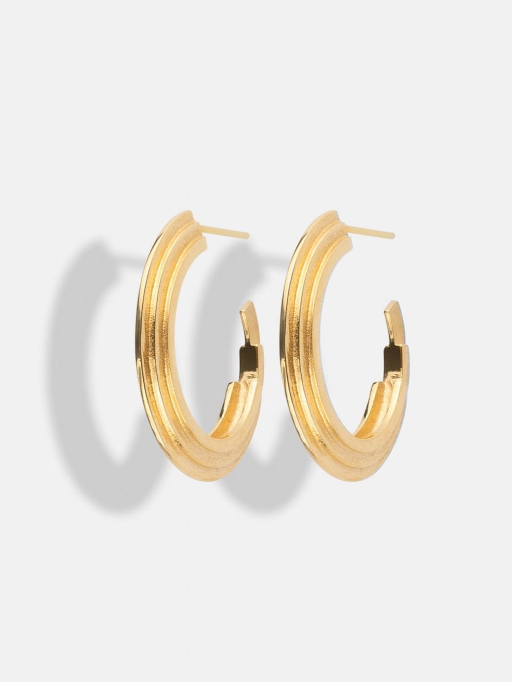 Rockefeller Round Hoops in Gold Vermeil
