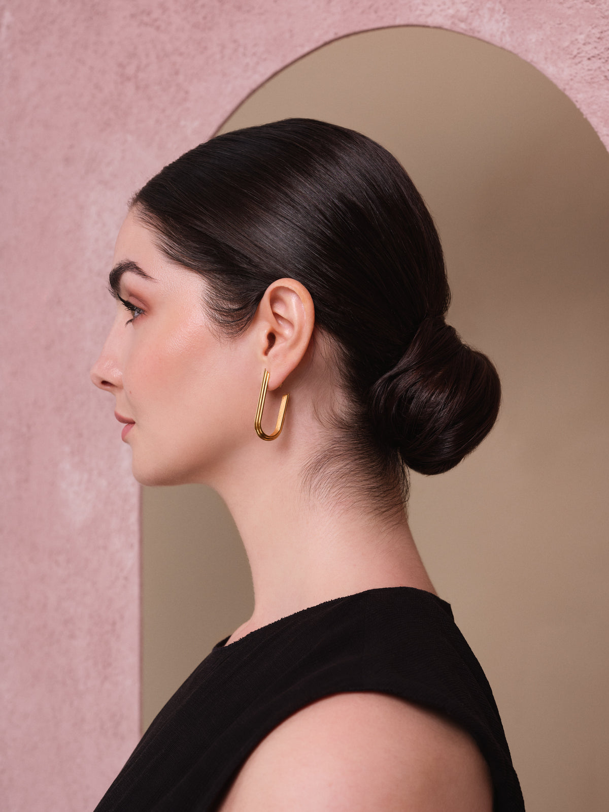 Rockefeller Oval Hoops in Gold Vermeil