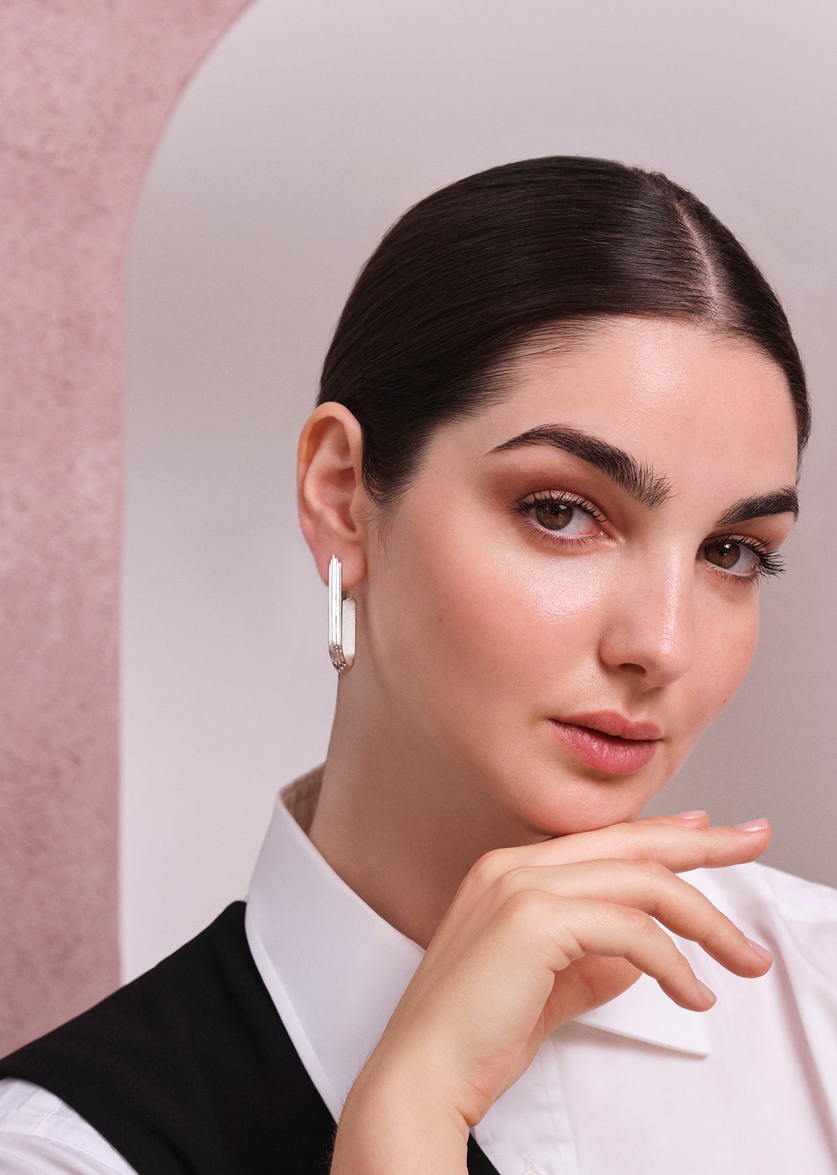 Rockefeller Oval Hoops in Gold Vermeil